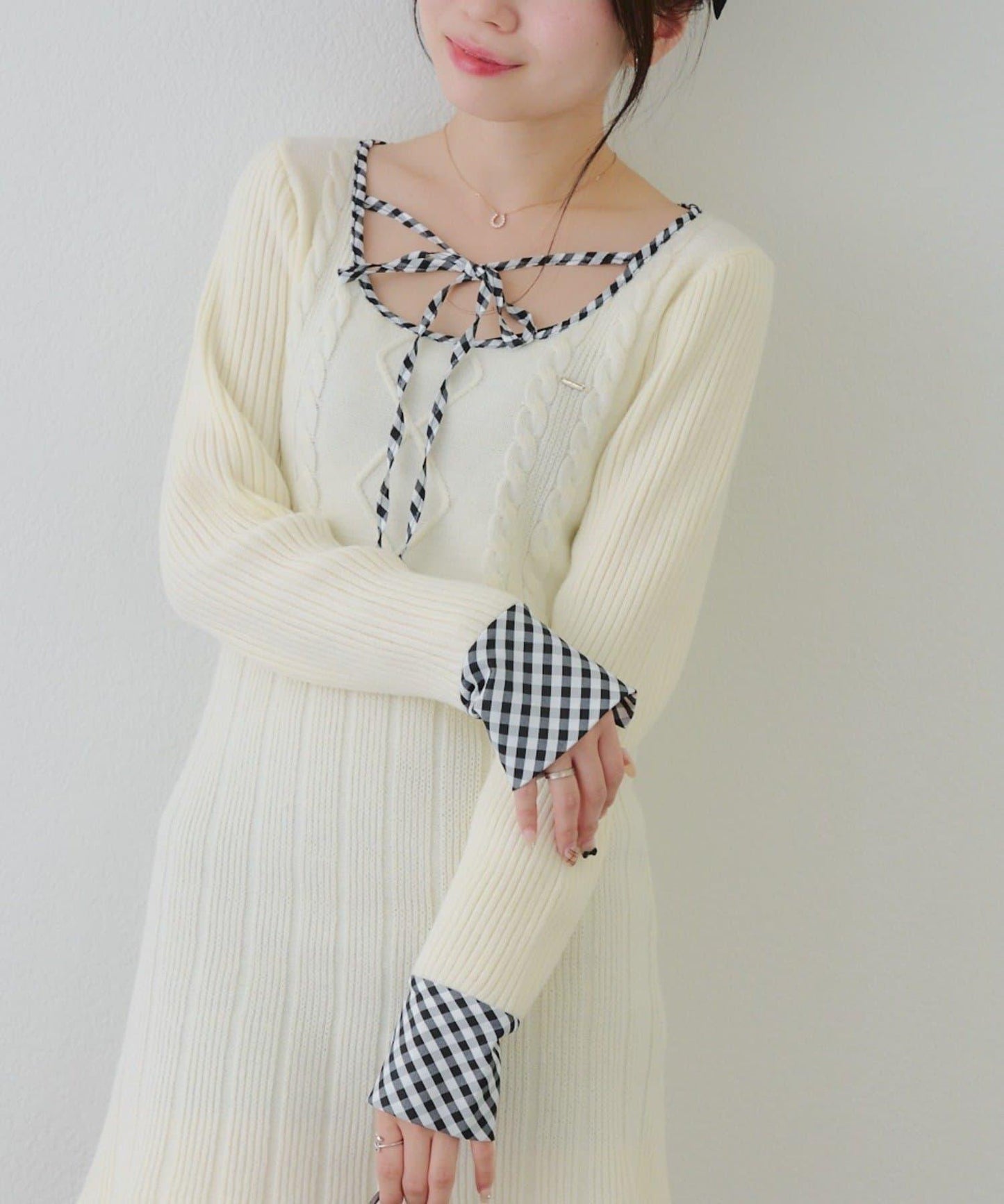 RMAF 麻花紋針織迷你連衣裙