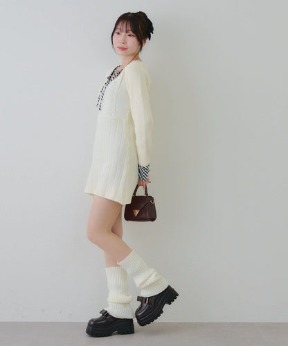 RMAF 麻花紋針織迷你連衣裙