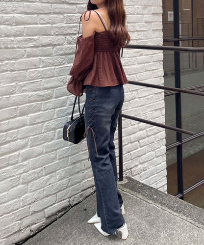 【RMAF】袖2wayシャーリングブラウス