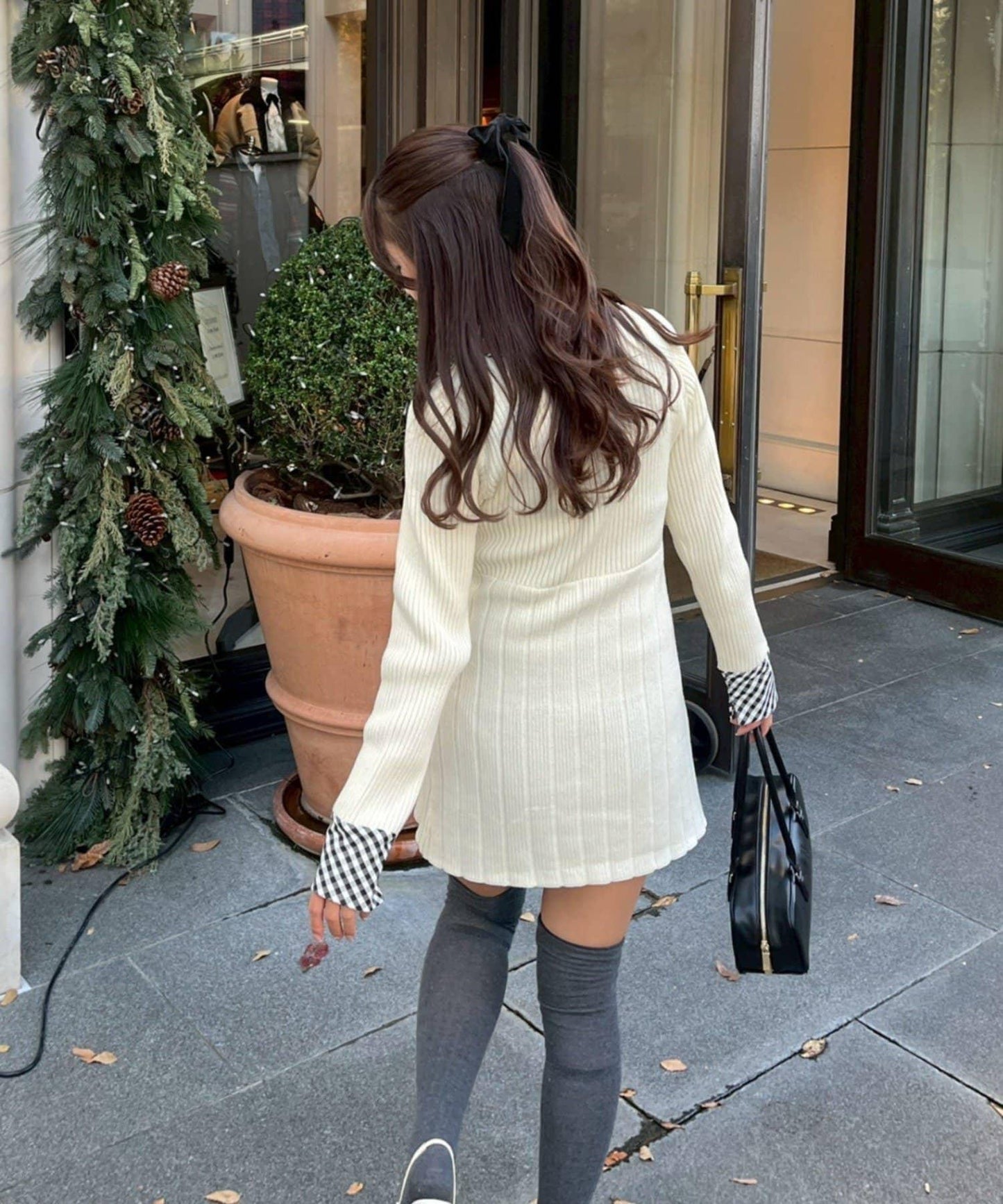 RMAF 麻花紋針織迷你連衣裙