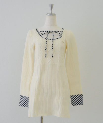 RMAF 麻花紋針織迷你連衣裙