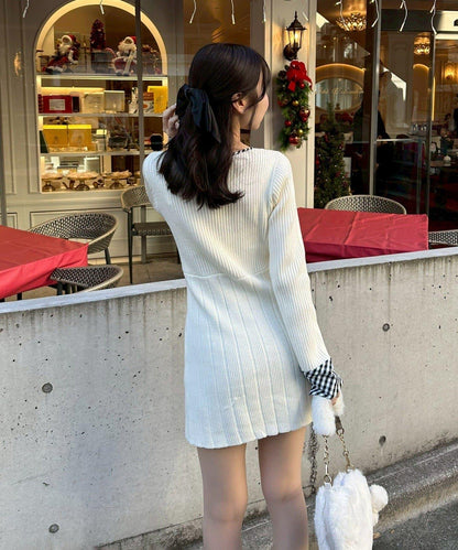 RMAF 麻花紋針織迷你連衣裙