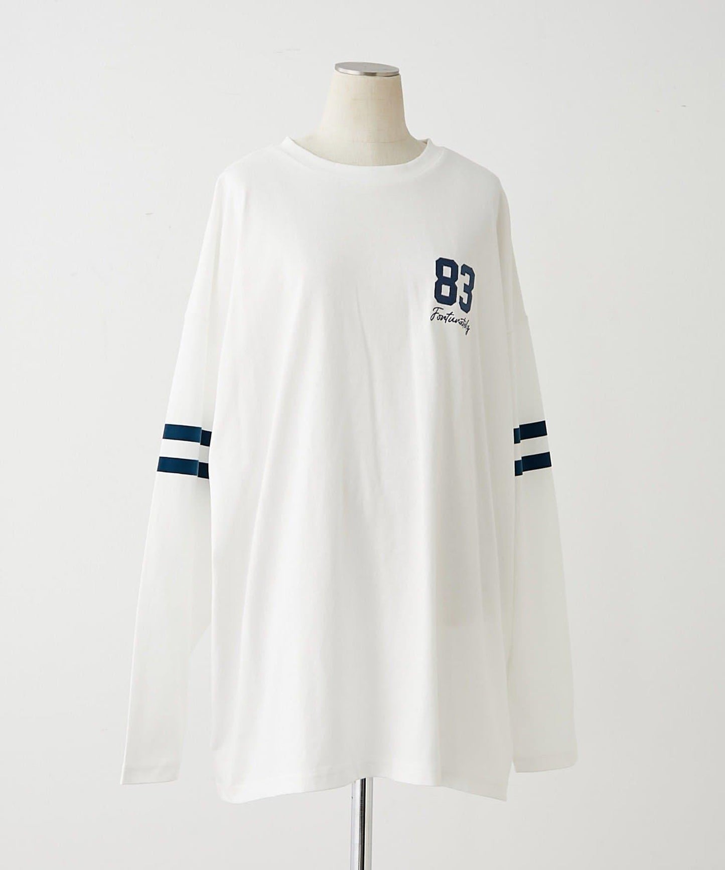 袖部線條數字印花 寬鬆 BIGT T恤