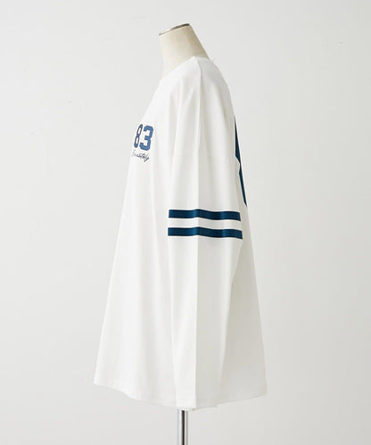 袖部線條數字印花 寬鬆 BIGT T恤