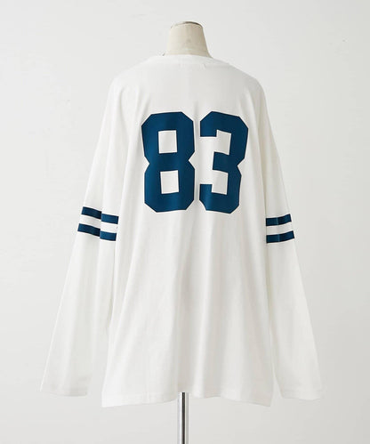 袖部線條數字印花 寬鬆 BIGT T恤