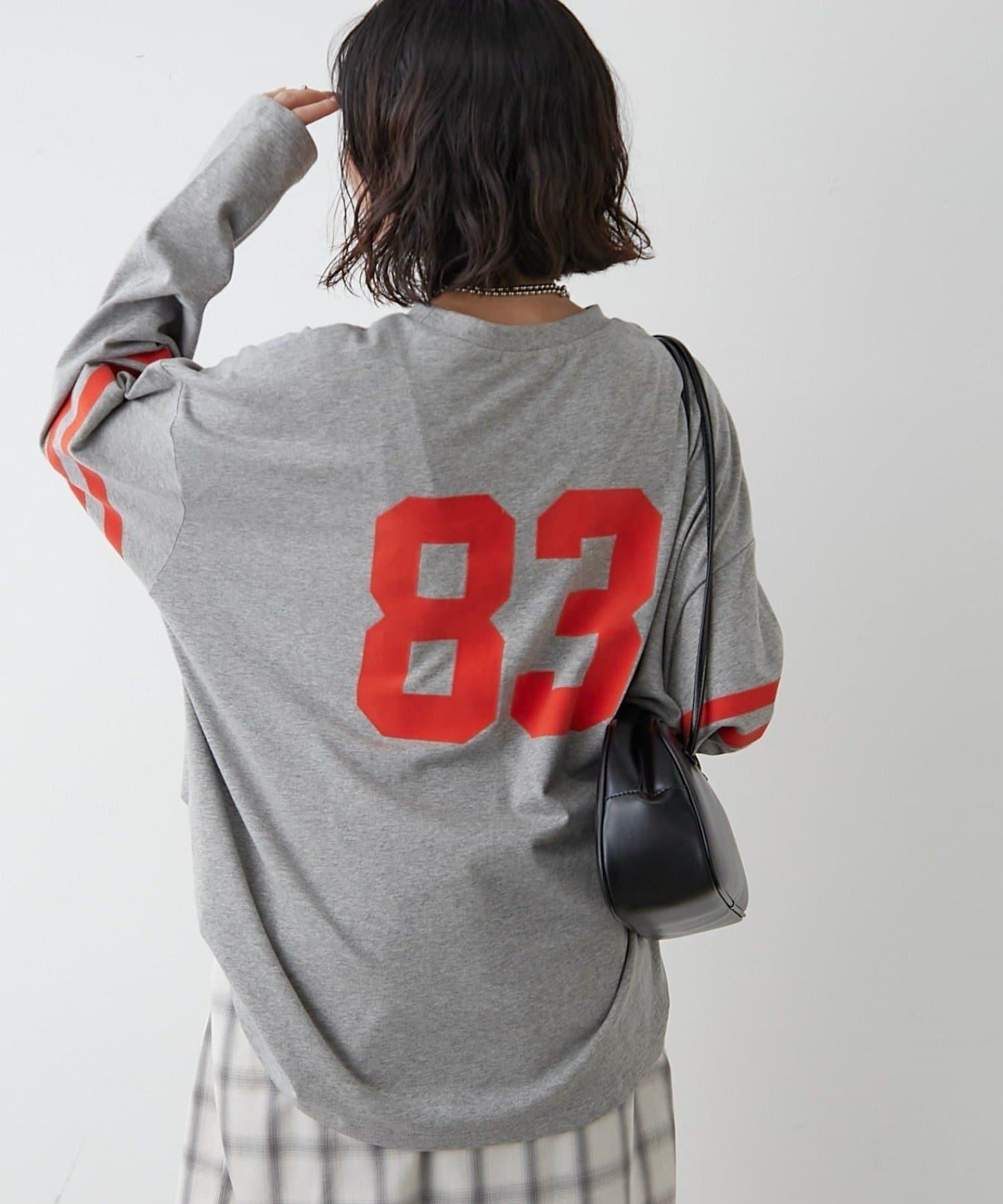 袖部線條數字印花 寬鬆 BIGT T恤