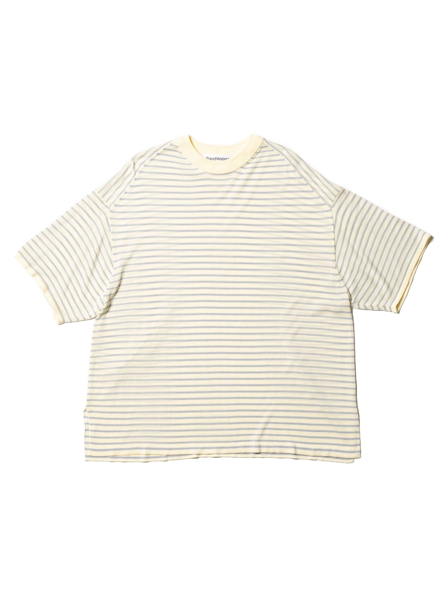 人造絲混紡紗條紋短袖針織衫 RESEARCHED SWEATER SS BORDER