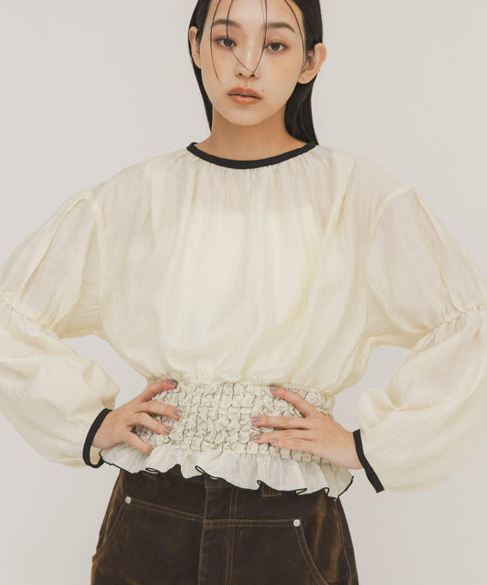 爆米花褶皺設計 襯衫