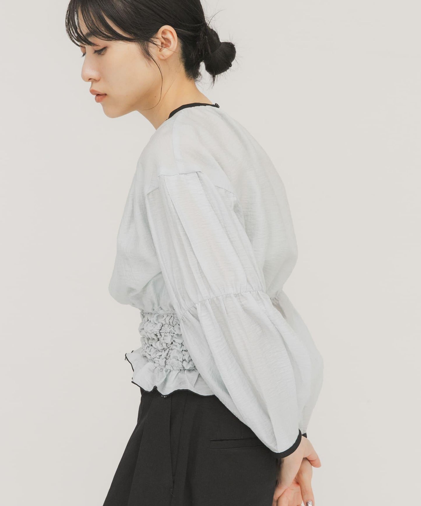 爆米花褶皺設計 襯衫
