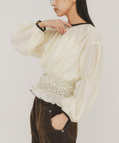爆米花褶皺設計 襯衫