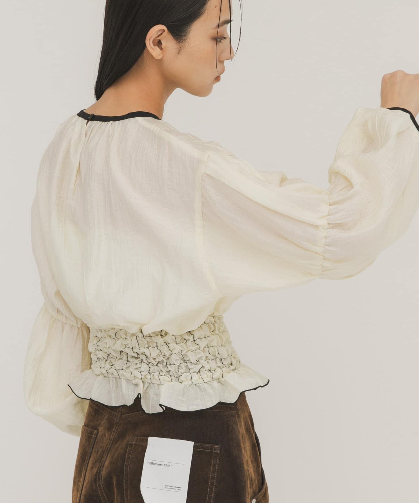爆米花褶皺設計 襯衫