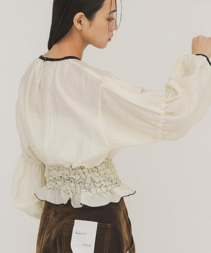 爆米花褶皺設計 襯衫