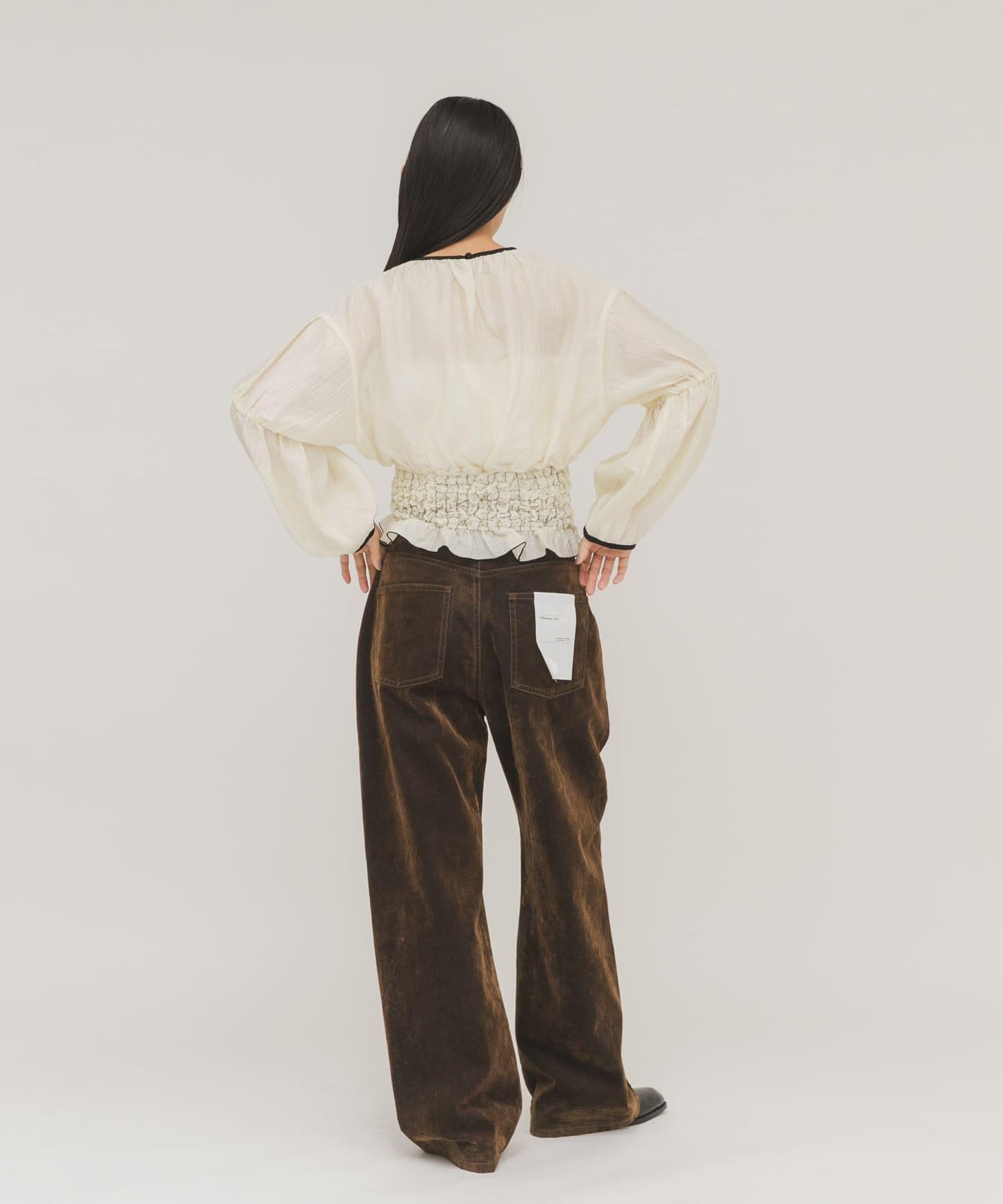 爆米花褶皺設計 襯衫