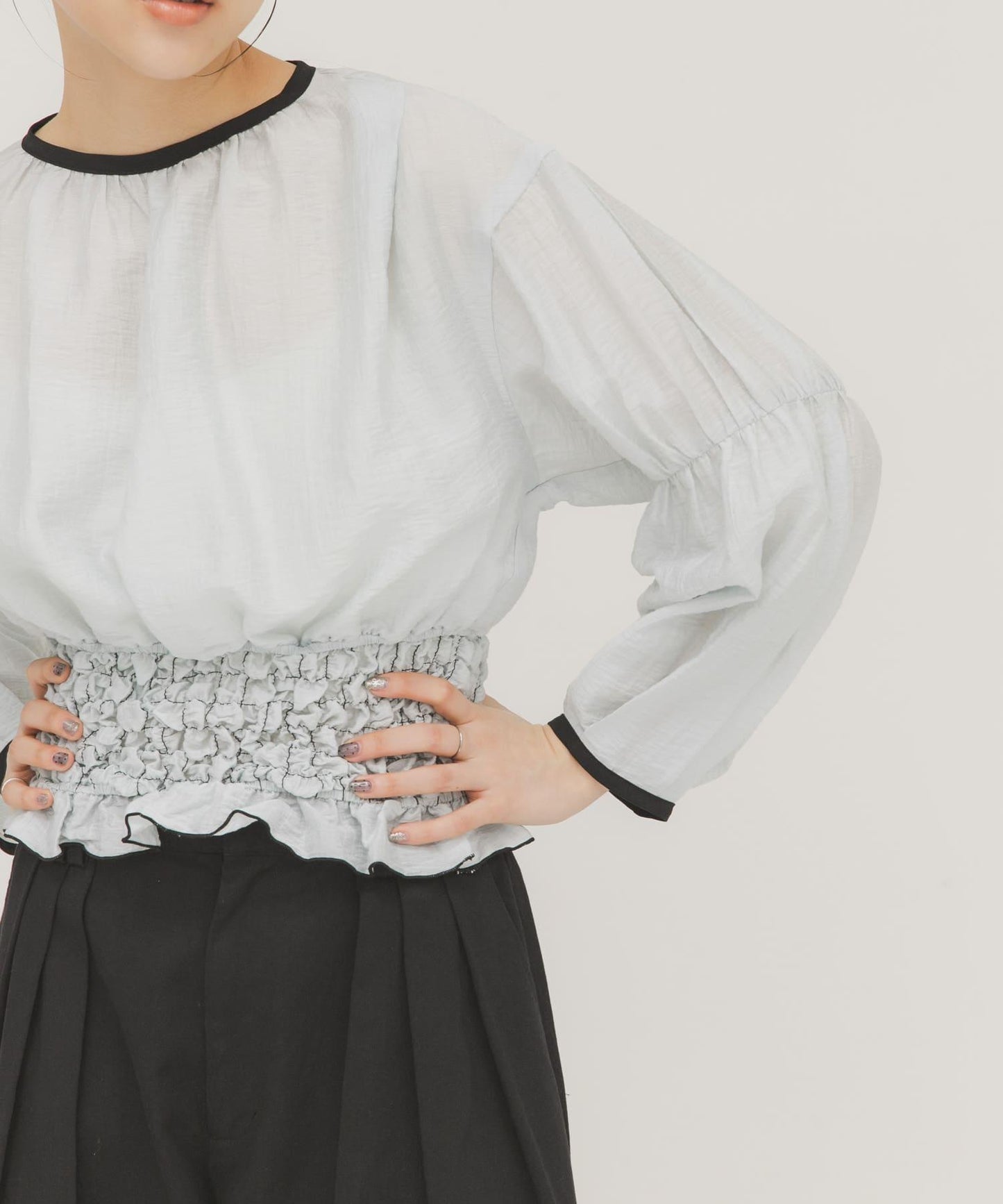 爆米花褶皺設計 襯衫