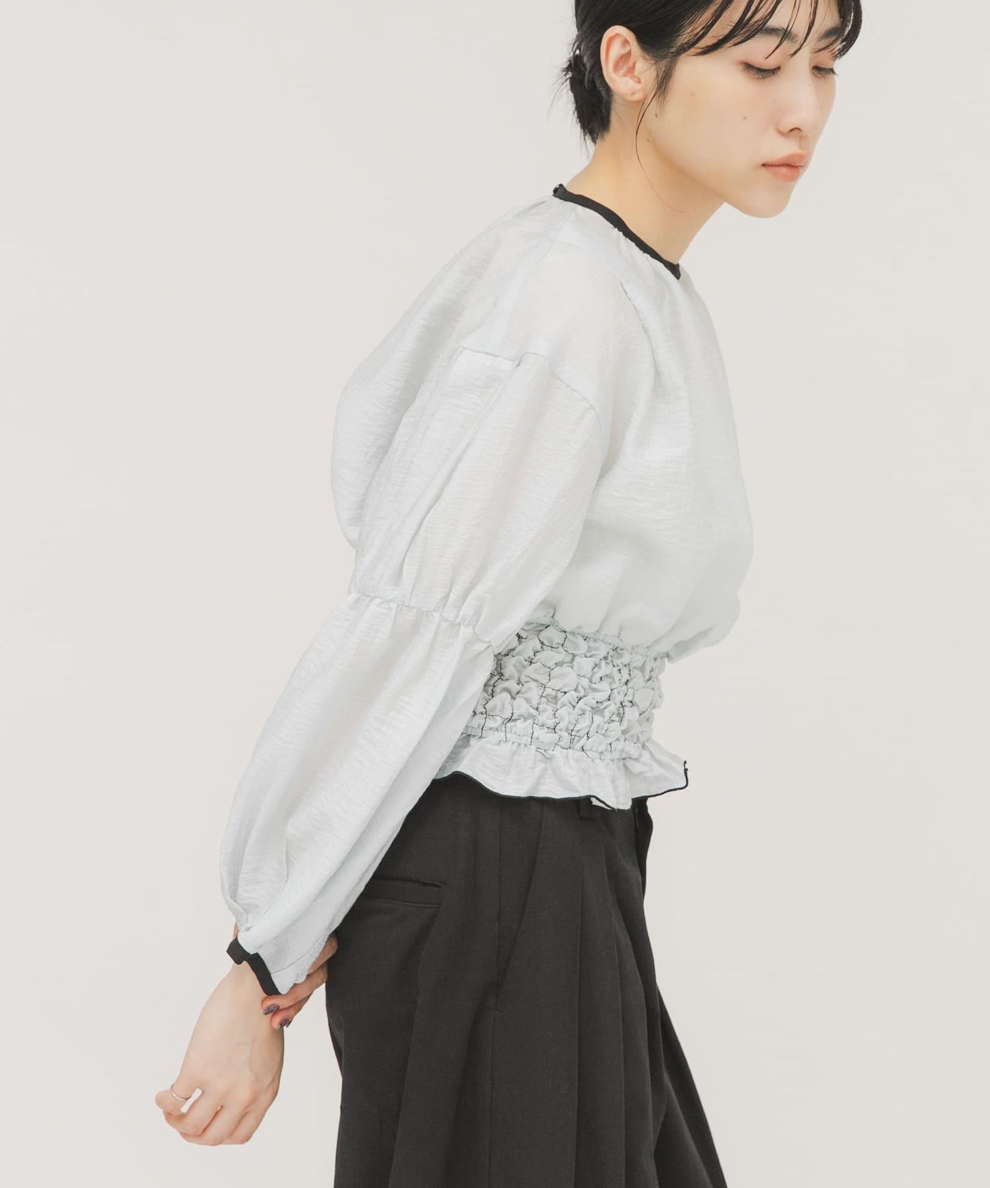 爆米花褶皺設計 襯衫
