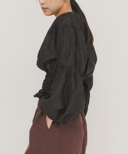 爆米花褶皺設計 襯衫