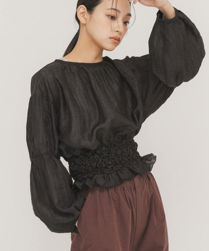 爆米花褶皺設計 襯衫