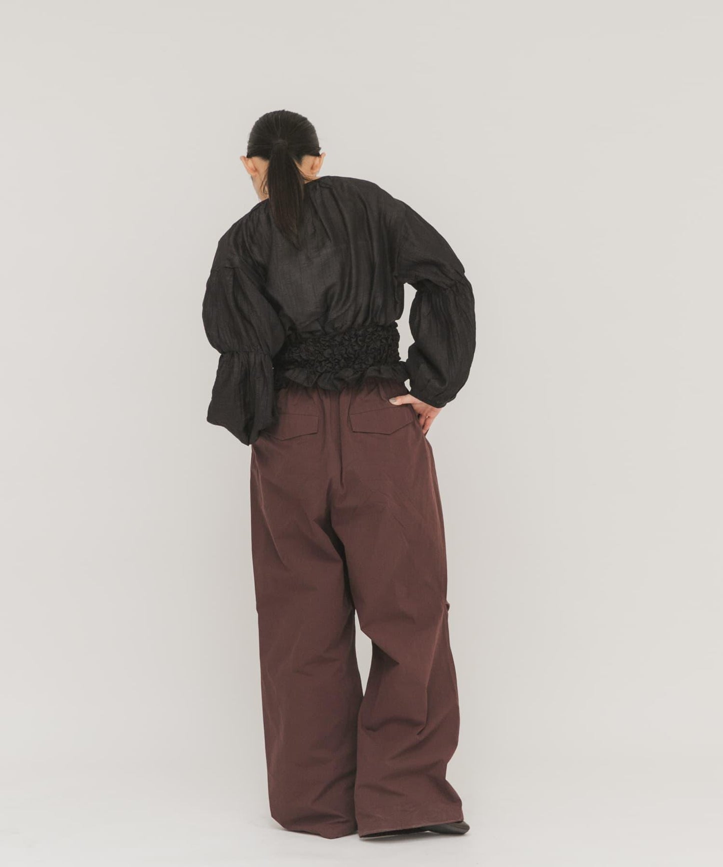 爆米花褶皺設計 襯衫