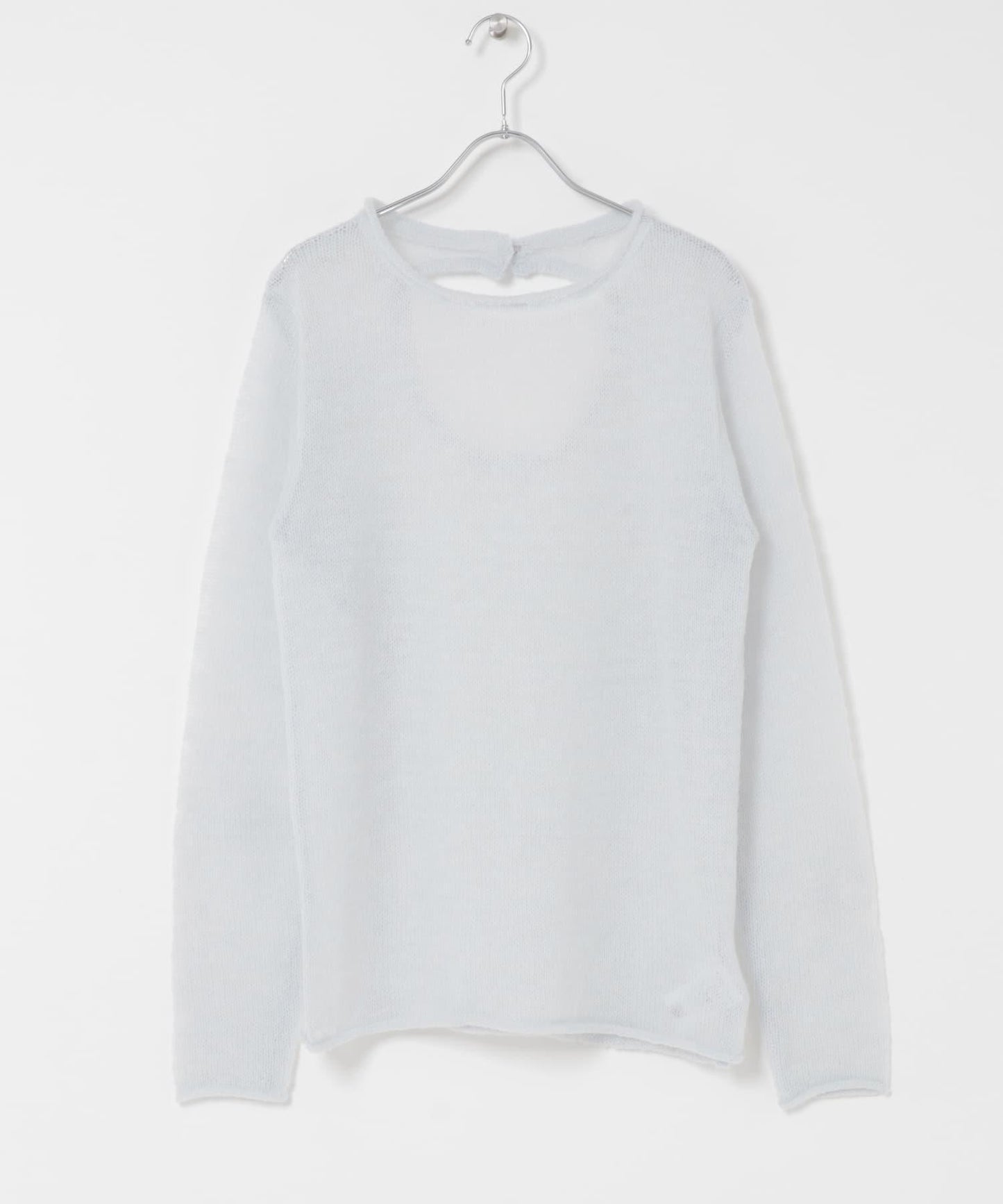 後開口透紗針織上衣