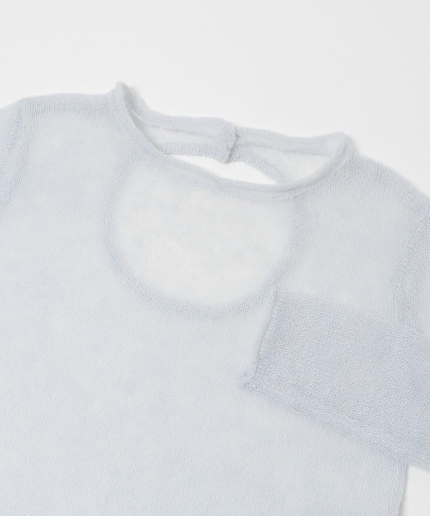 後開口透紗針織上衣