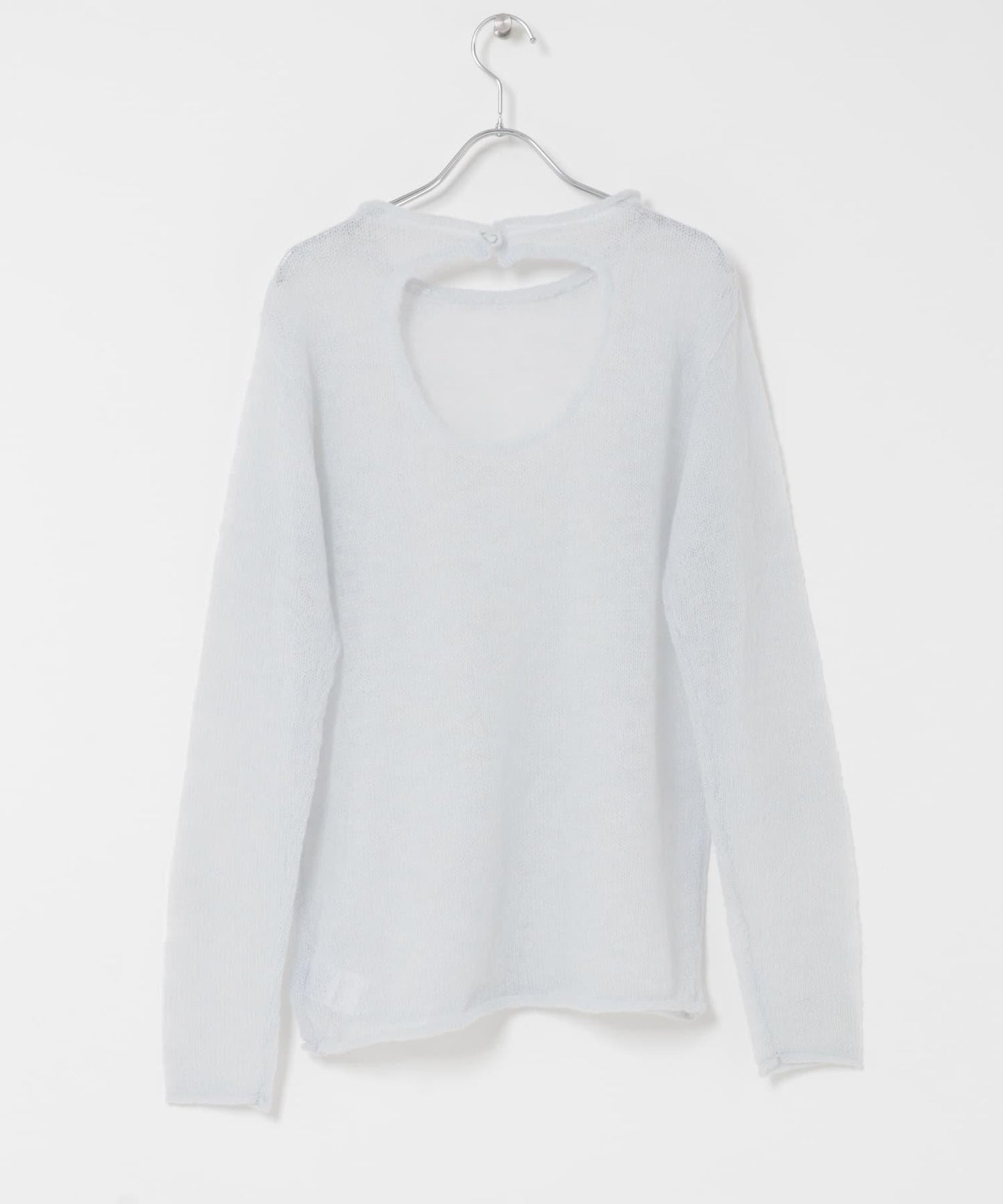 後開口透紗針織上衣