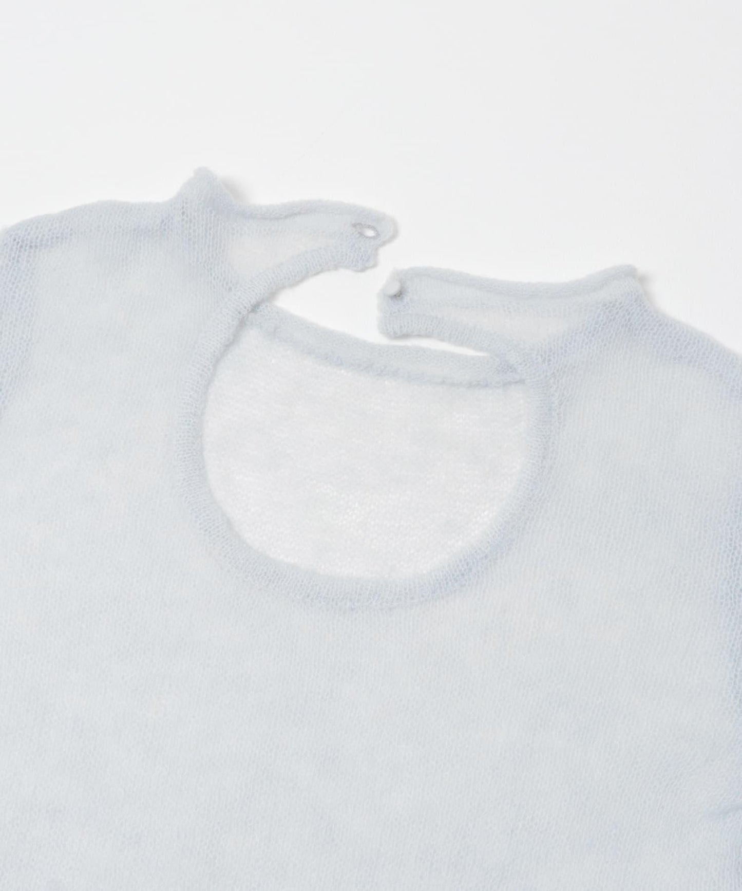 後開口透紗針織上衣