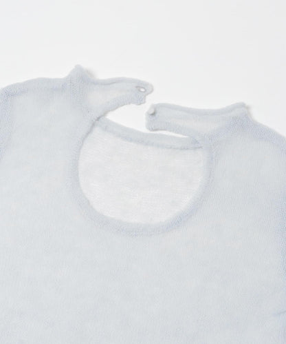 後開口透紗針織上衣