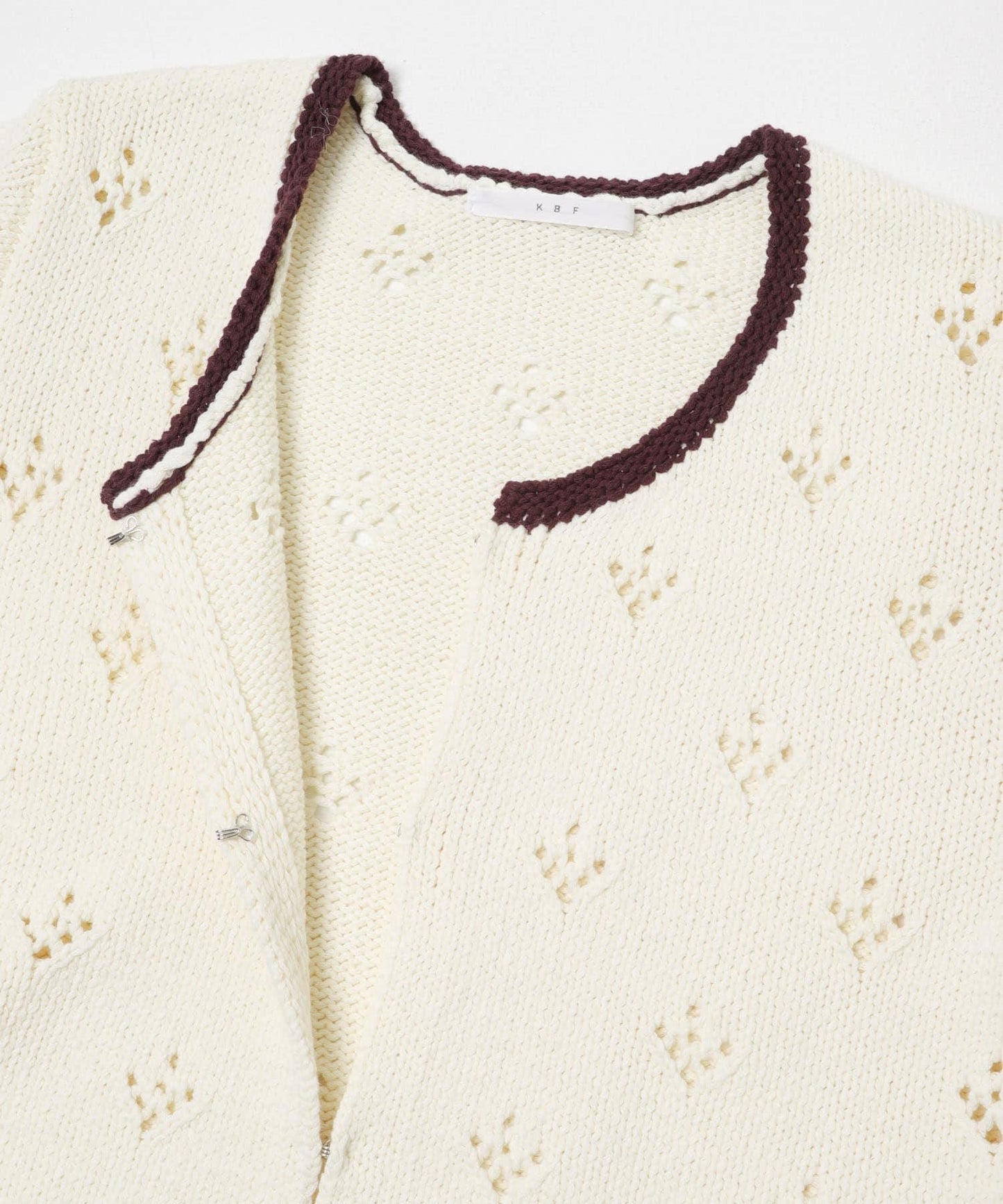 鏤空短款針織開衫