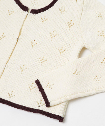 鏤空短款針織開衫