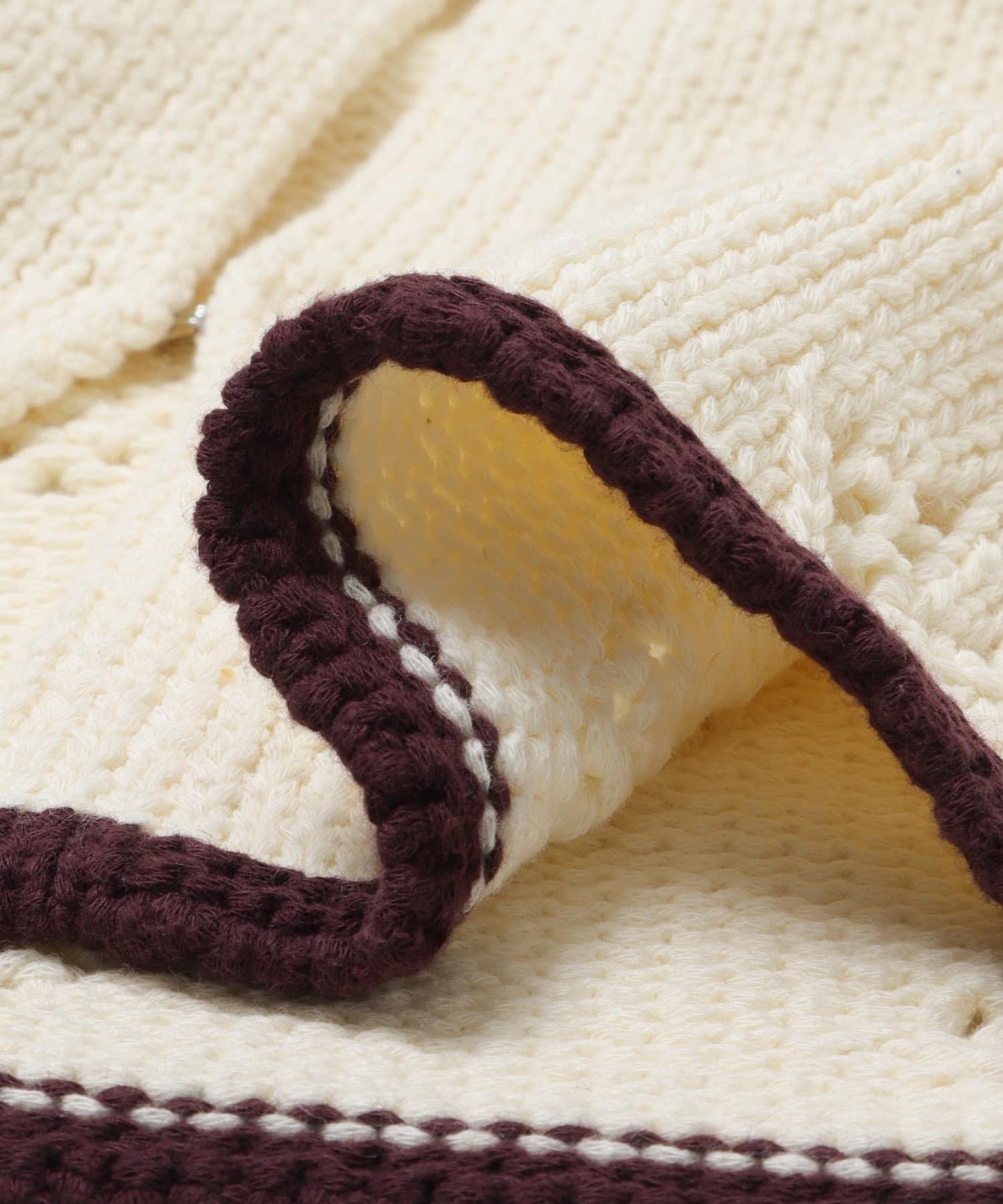 鏤空短款針織開衫