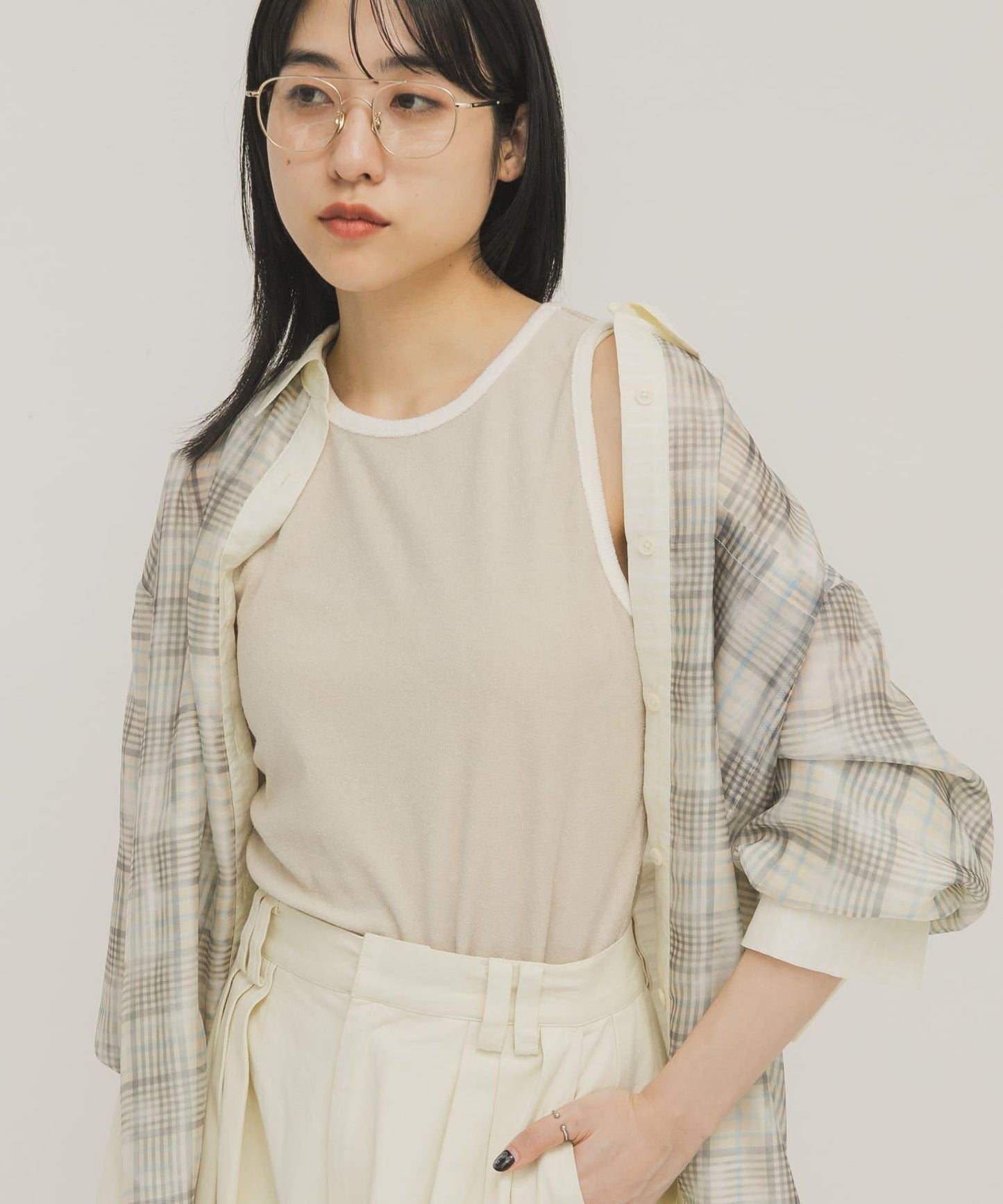 雙色毛巾布背心