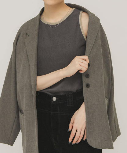 雙色毛巾布背心