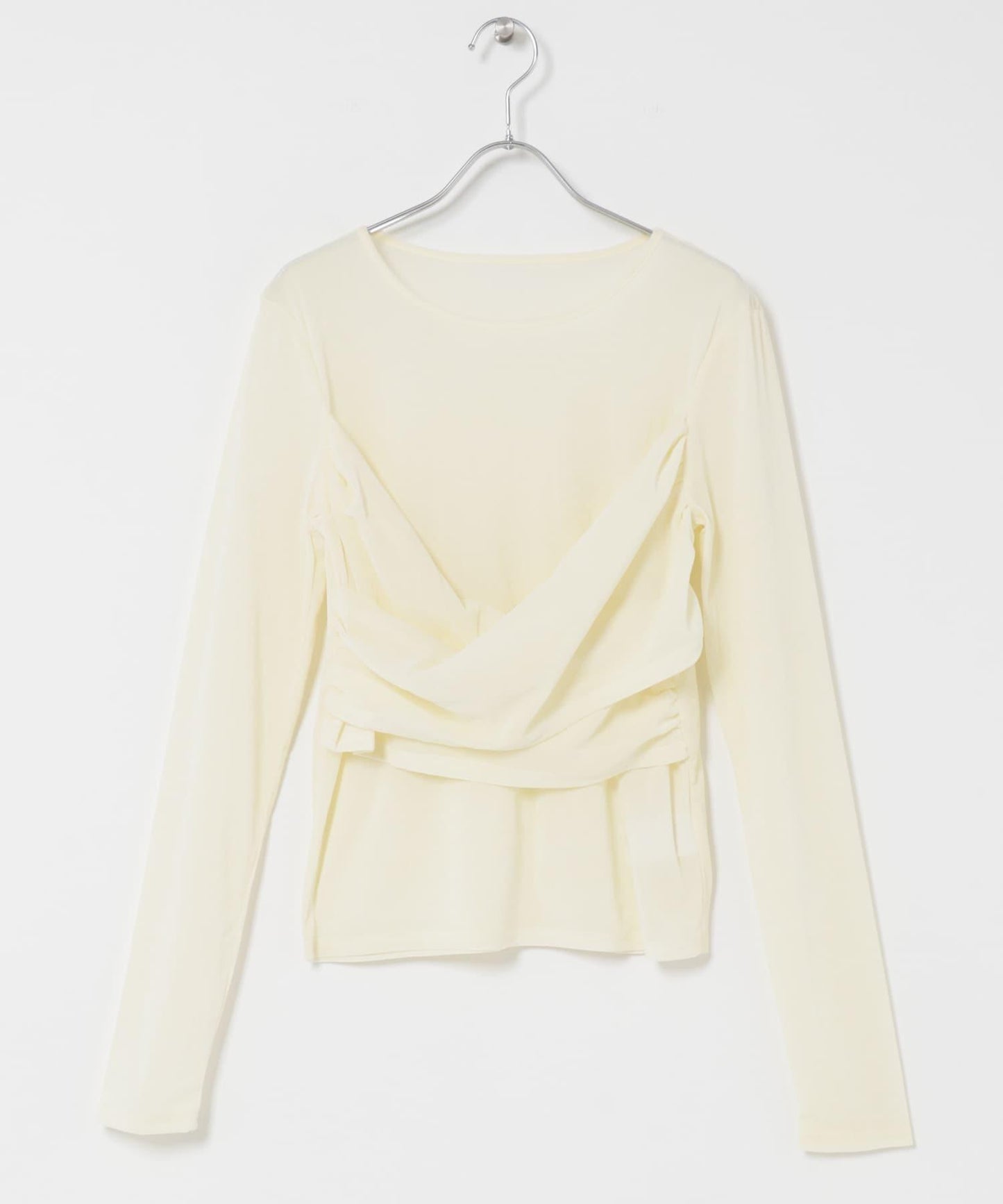 透膚天鵝絨交叉垂墜T恤