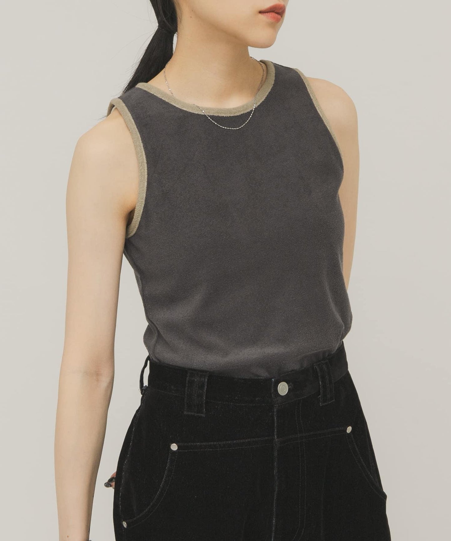 雙色毛巾布背心