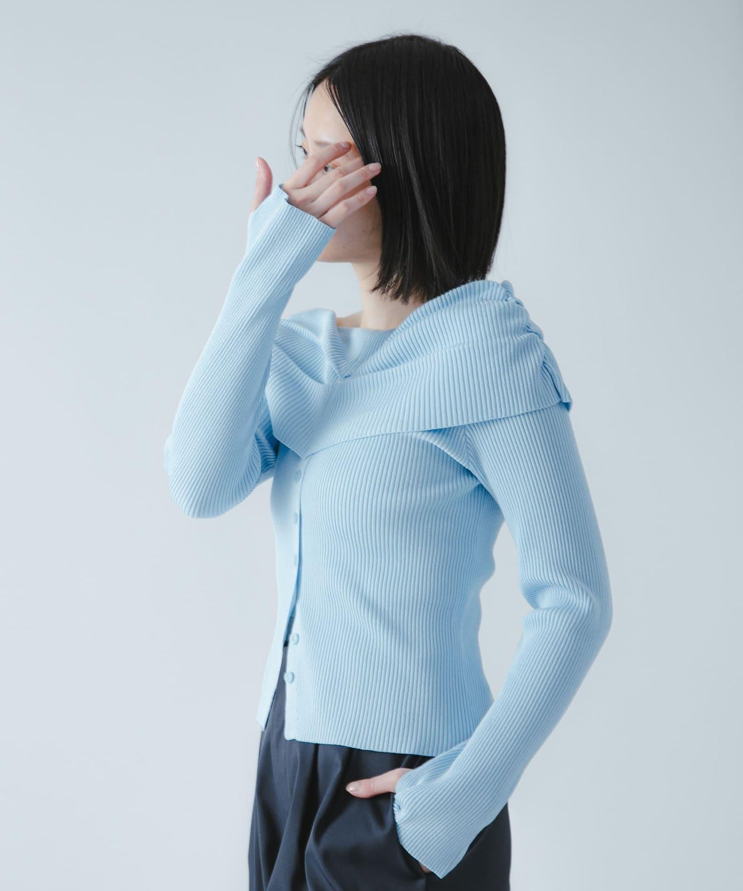 可水洗防花粉 SKINProof 露肩針織毛衣