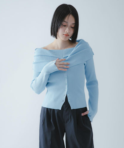 可水洗防花粉 SKINProof 露肩針織毛衣