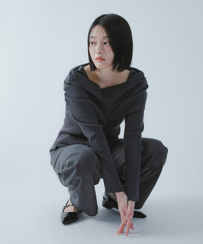 可水洗防花粉 SKINProof 露肩針織毛衣