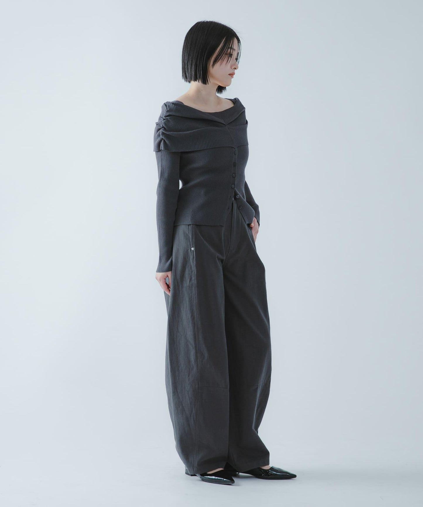 可水洗防花粉 SKINProof 露肩針織毛衣