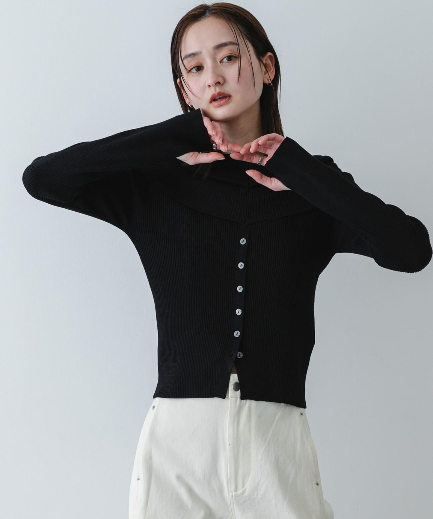 可水洗防花粉 SKINProof 露肩針織毛衣