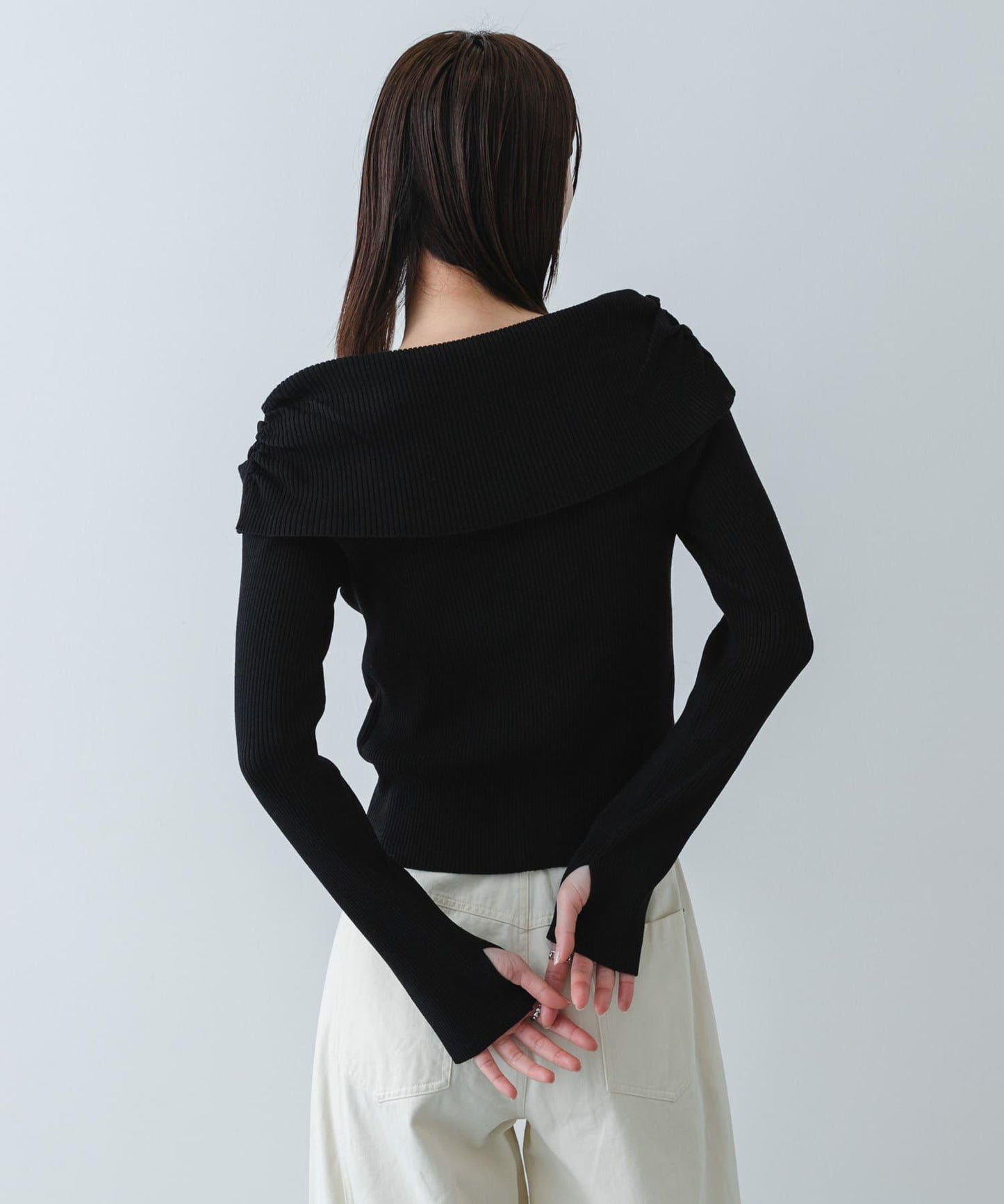 可水洗防花粉 SKINProof 露肩針織毛衣