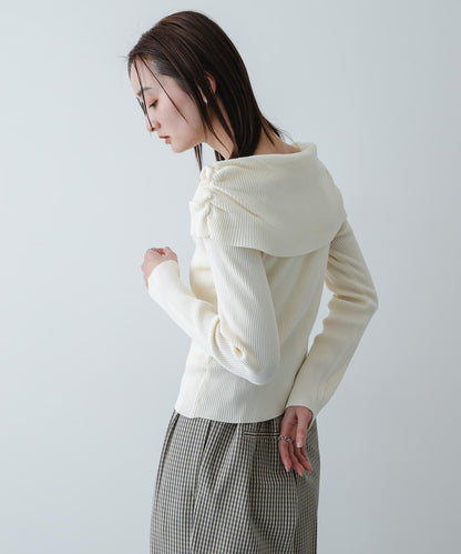 可水洗防花粉 SKINProof 露肩針織毛衣