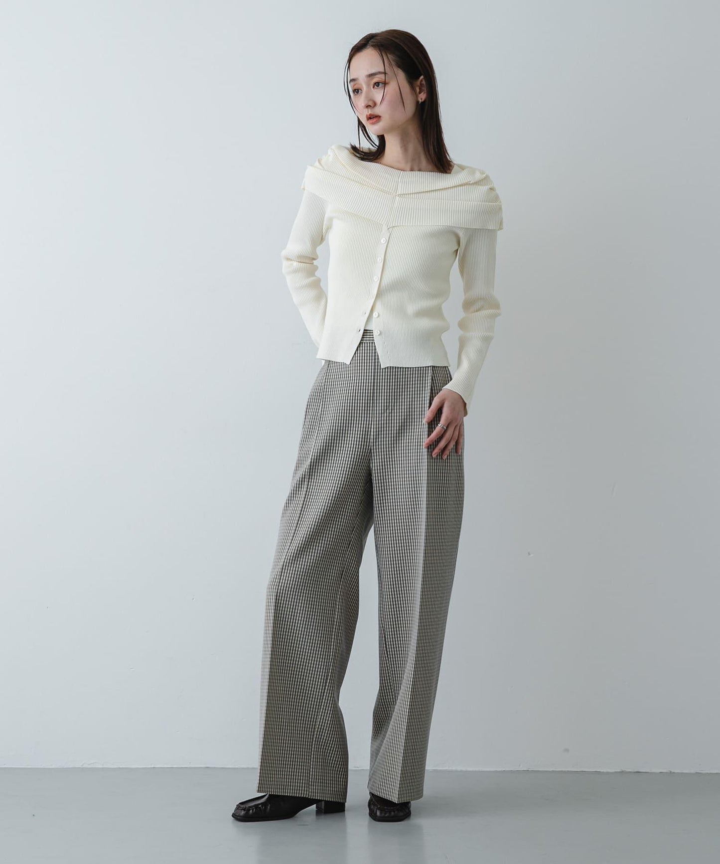 可水洗防花粉 SKINProof 露肩針織毛衣