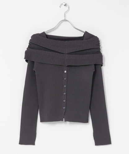 可水洗防花粉 SKINProof 露肩針織毛衣