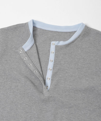 可水洗 亨利領 疊穿設計 上衣