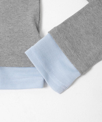 可水洗 亨利領 疊穿設計 上衣