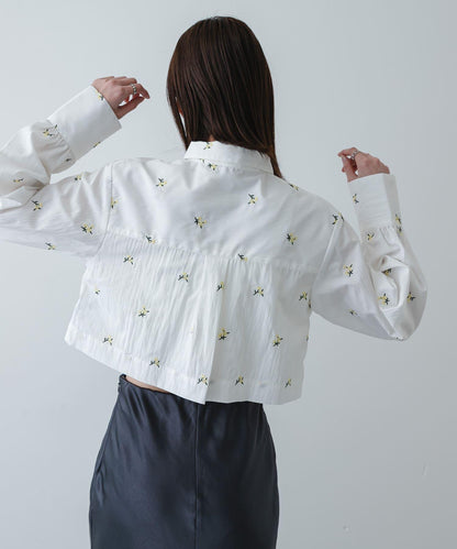 花卉刺繡 短款 襯衫