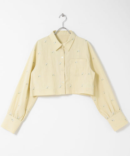 花卉刺繡 短款 襯衫