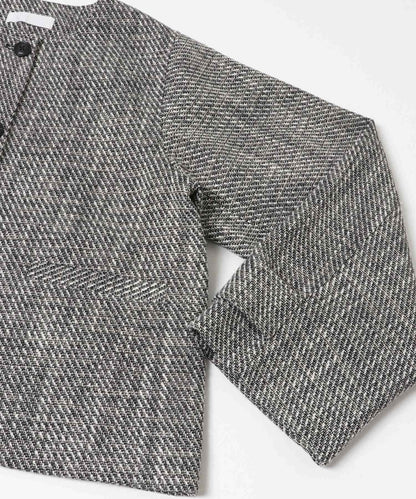 粗花呢無領短款夾克