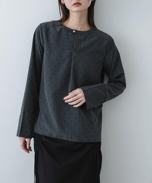 易打理 圓點拼色 T恤襯衫