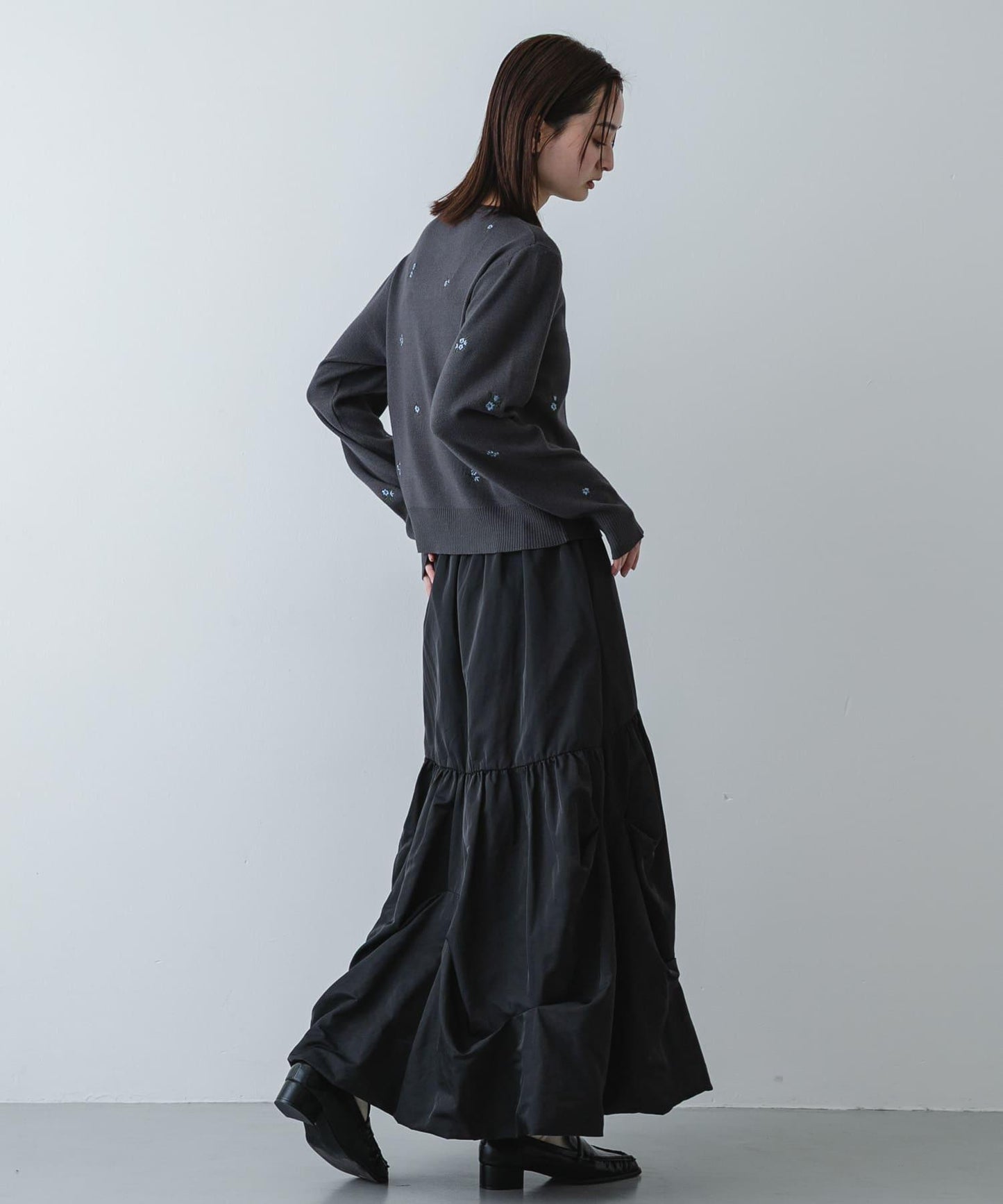 可機洗 小花刺繡 針織開衫